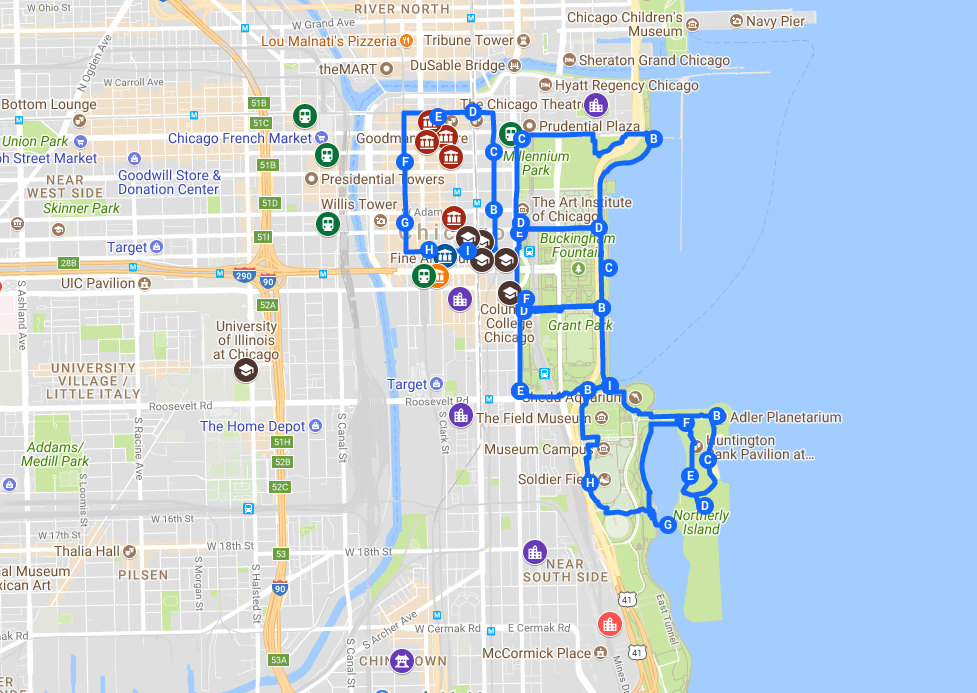 A Google Map marking our daily prayer walk locations. Click the map to view an interactive version in a separate tab.